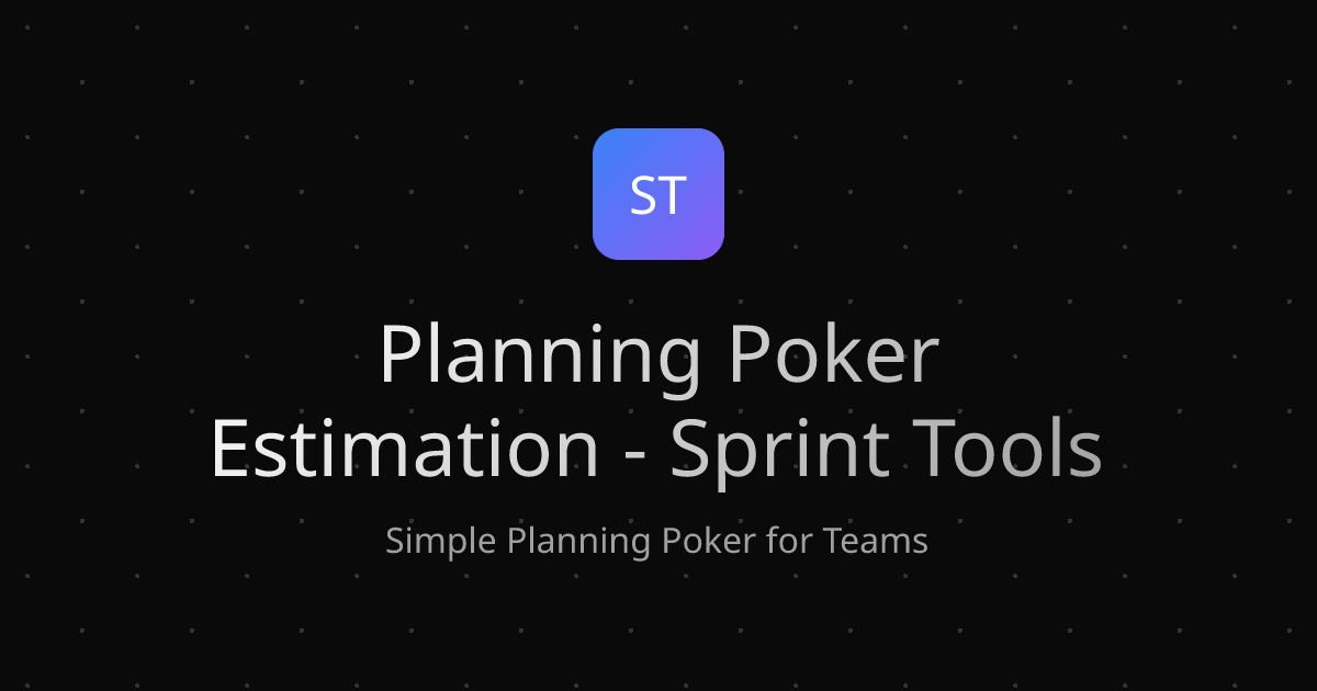 Planning Poker Estimation - Sprint Tools