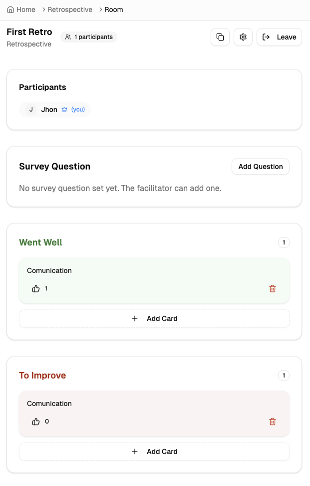 Team retrospective collaboration